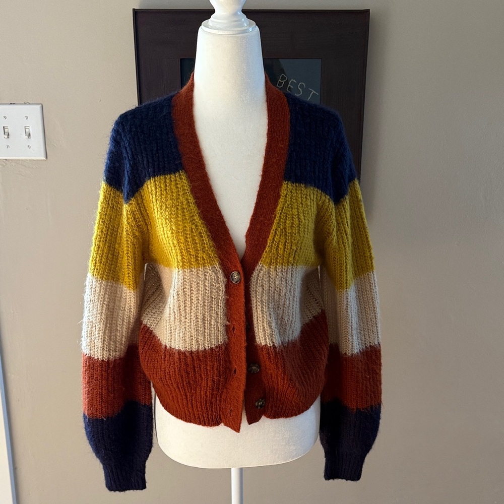 Multicolor Striped Women's Cardigan